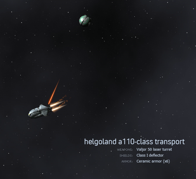 An early version of the A110 mockup. While the Corporate Command version still uses the Valjor (though a non-omni version), the Elemental Shift starting ship version uses a custom weapon from the Flenser family.